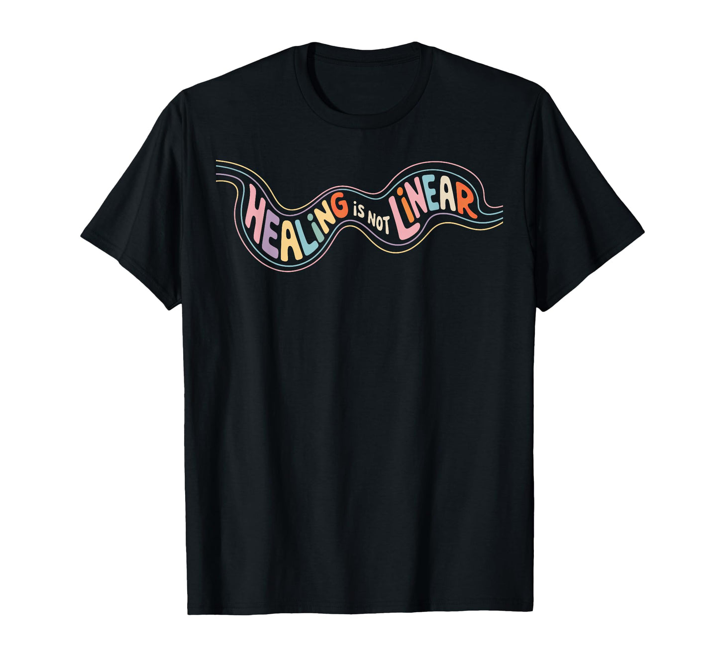 Healing Is Not Linear Mental Health Awareness Rainbow T-Shirt