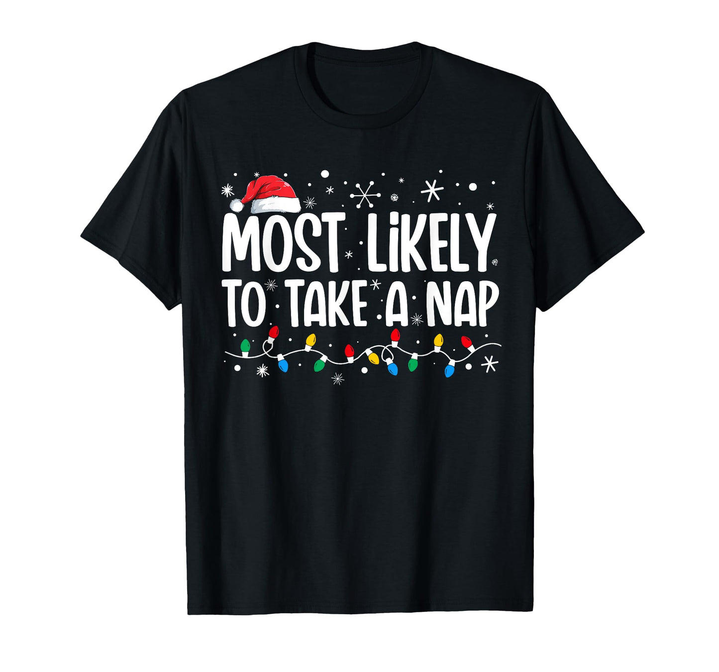 Most Likely To Take A Nap Funny Family Christmas T-Shirt