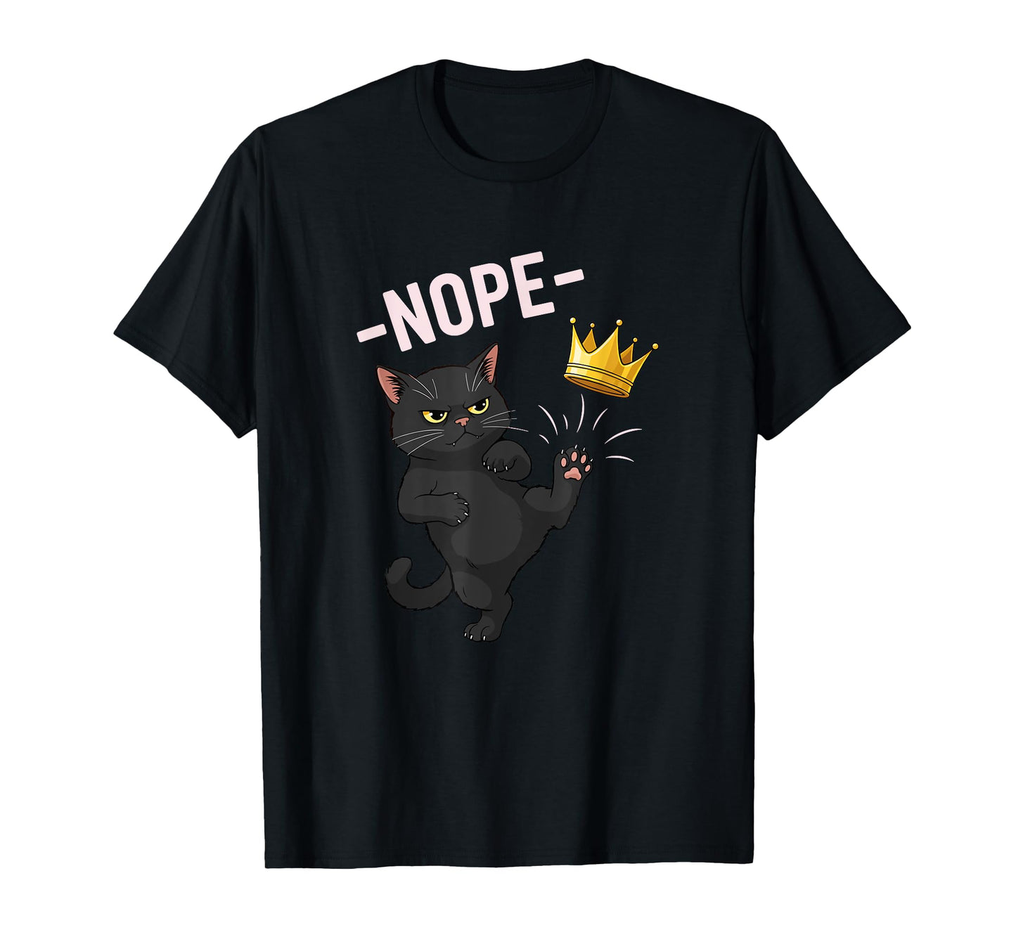 No Kings in America Black Cat Nope 4th Of July Cat Meme T-Shirt