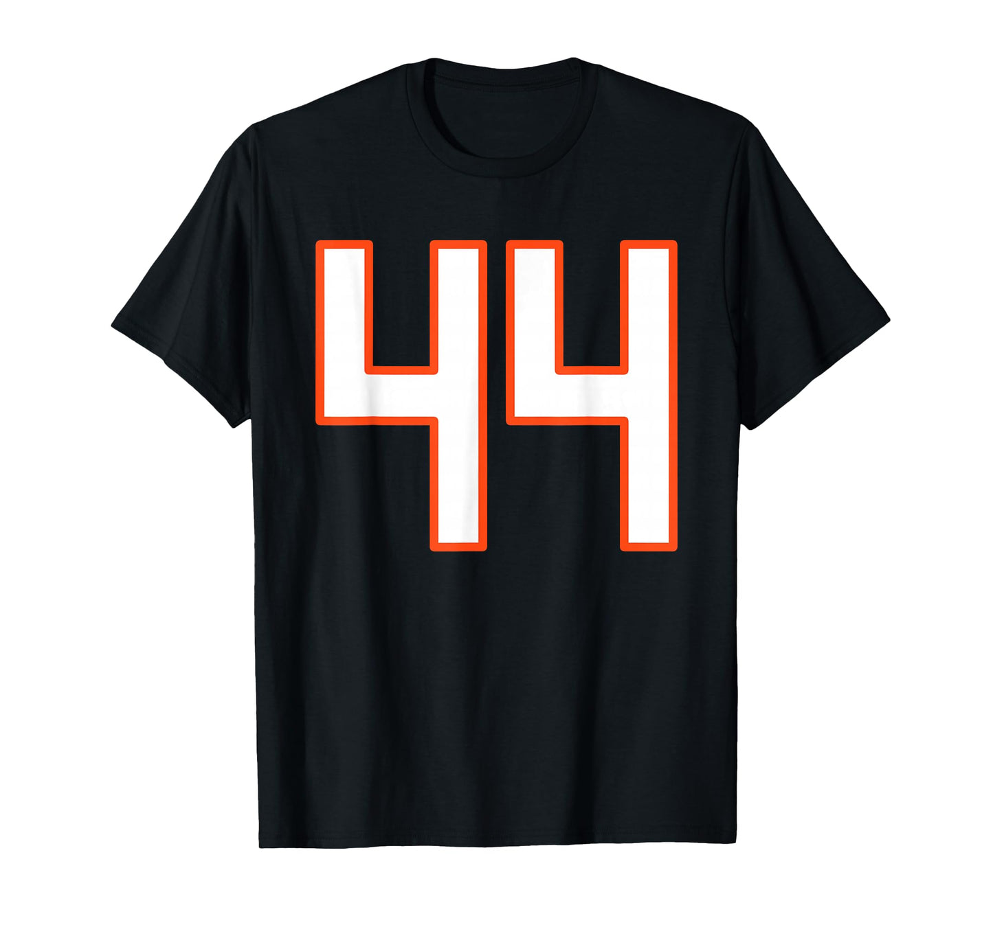 Orange and White Sports Number 44 Jersey Uniform Player Fan T-Shirt