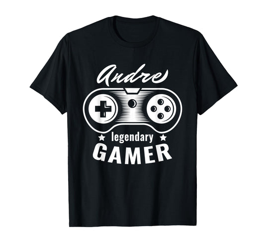 Andre Legendary Gamer - Personalized Name Gift T-Shirt
