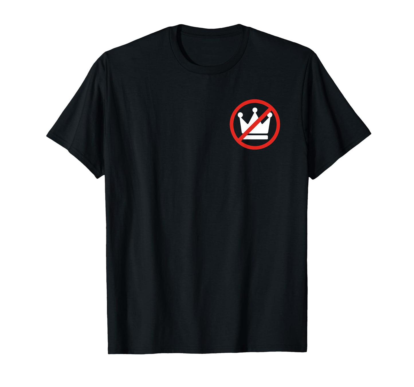 No Kings Red Slash White Crown Graffiti Street Art Pocket T-Shirt