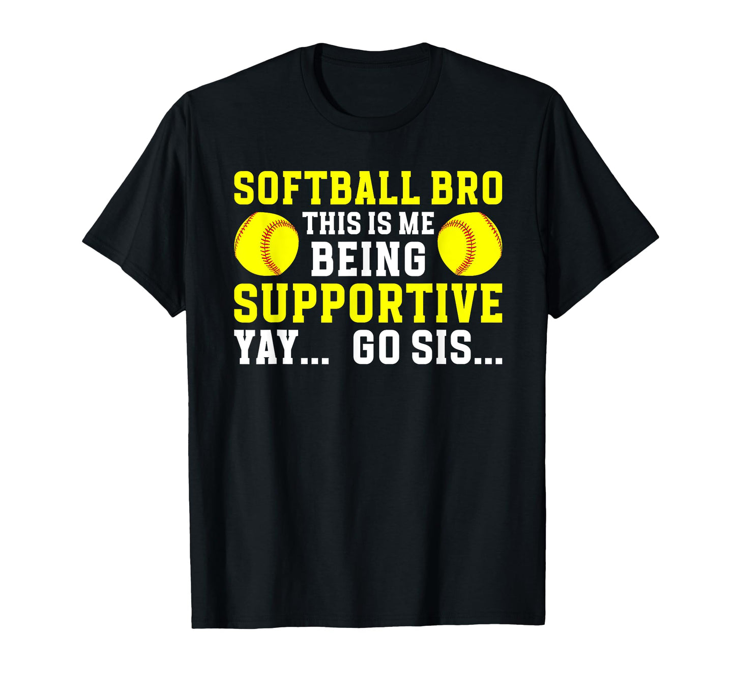 Softball Bro Of A Softball Player Funny Softball Brother T-Shirt