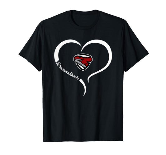 Desert Oasis Diamondbacks Logo Half Heart Slogan HS T-Shirt