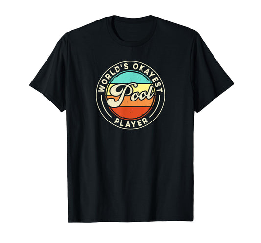 Funny Billiards, World's Okayest Pool Player, Retro Style T-Shirt