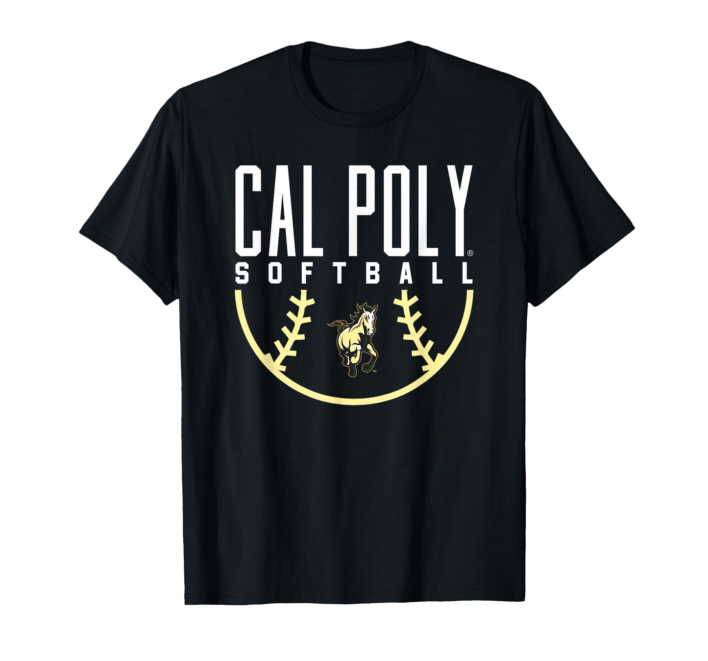 Cal Poly Mustangs Softball Arch T-Shirt
