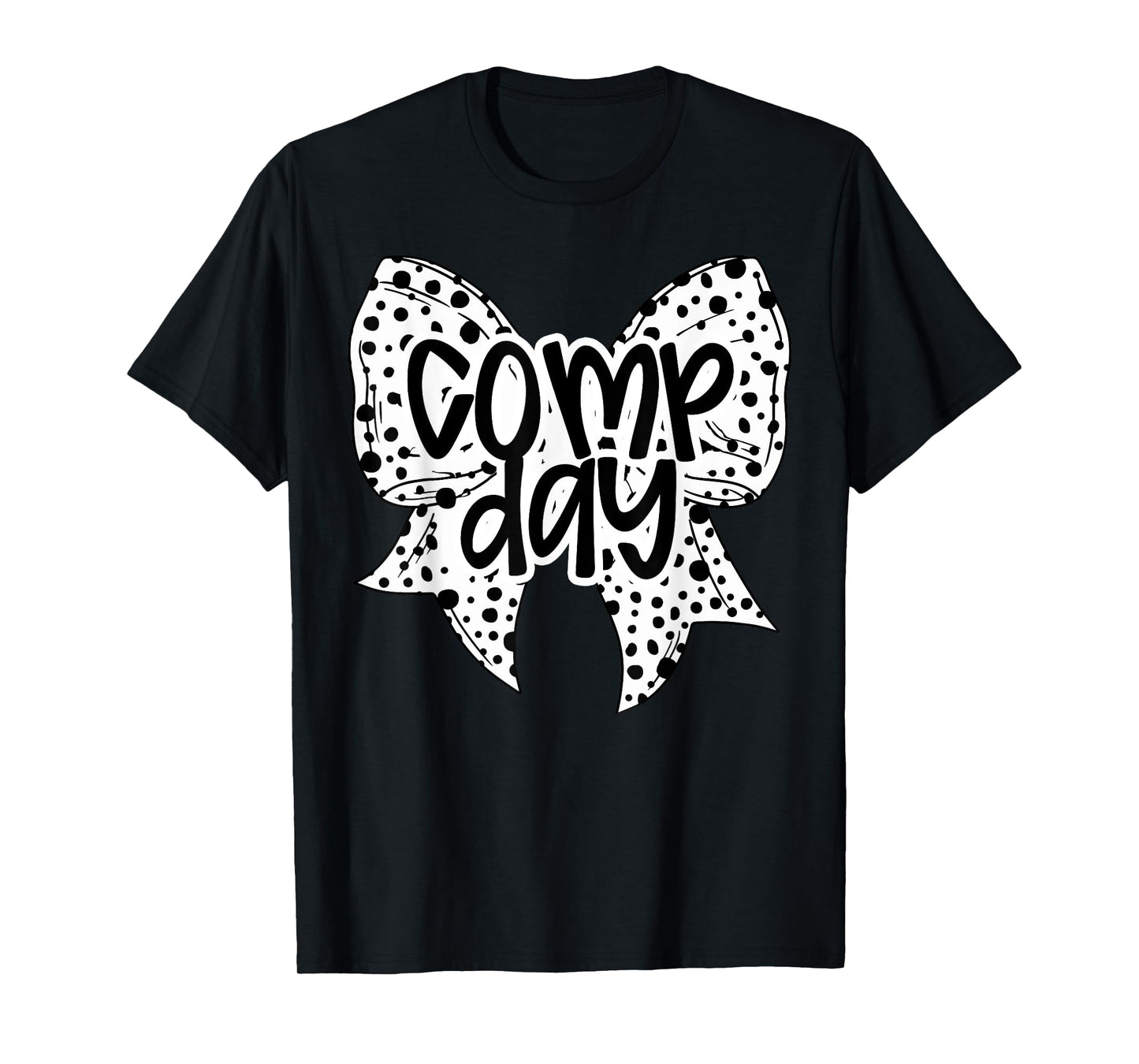 Comp Day Dalmation Coquette Bow Competition Day Cheerleading T-Shirt