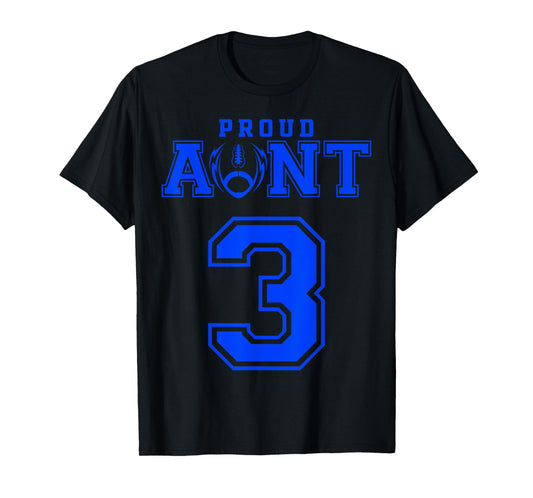 Custom Proud Football Aunt Number 3 B Personalized T-Shirt