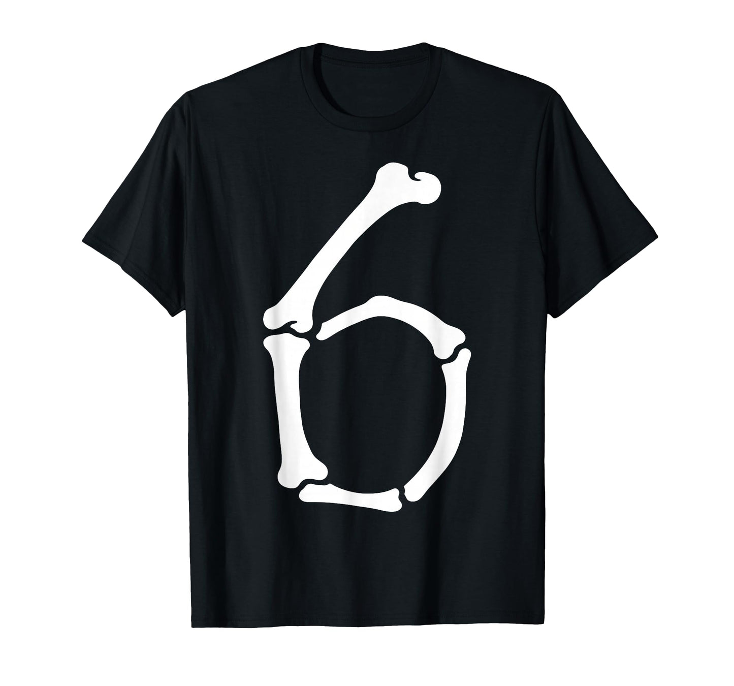 6 Number Six Bones Graphic Funny School Halloween Matching T-Shirt