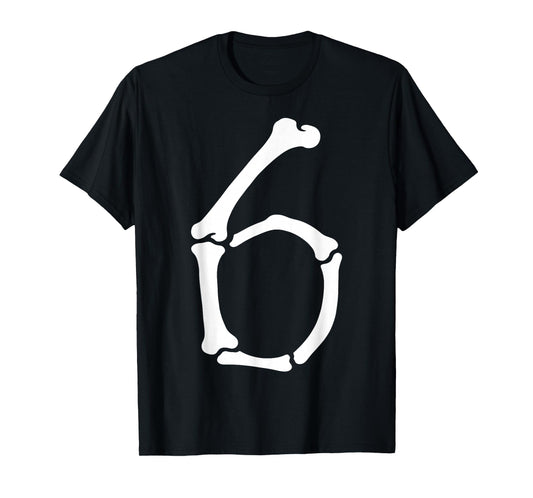 6 Number Six Bones Graphic Funny School Halloween Matching T-Shirt