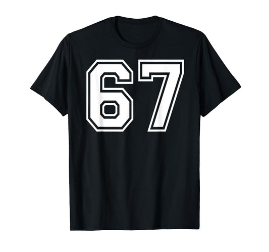 67 Number Sixty-Seven Team Sports Graphic Matching Varsity T-Shirt