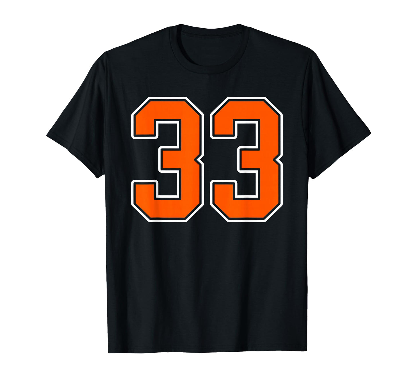 Orange White Number 33 Jersey Player Uniform #33 T-Shirt
