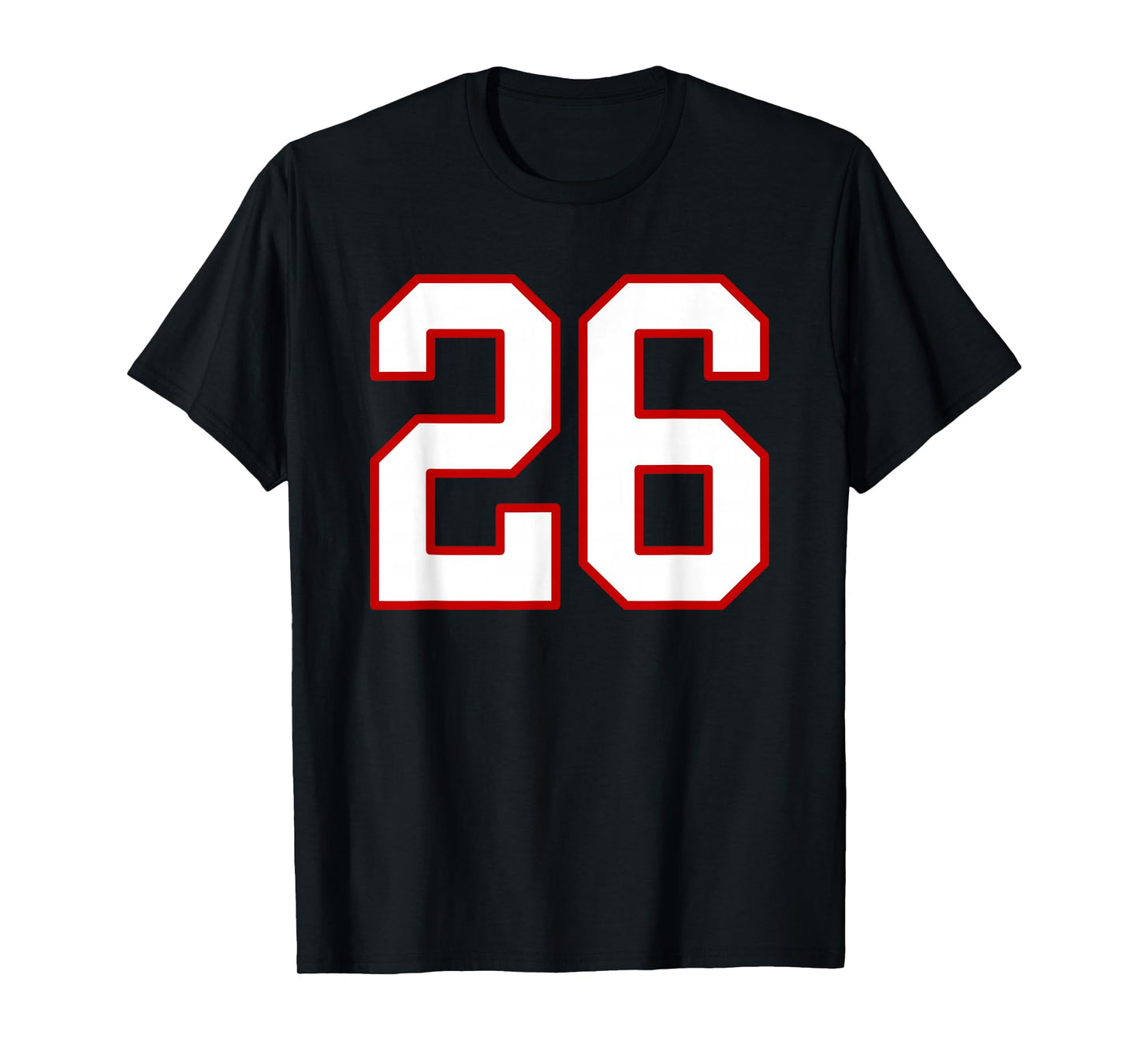 White and Red Sports Number 26 Jersey Uniform Player T-Shirt