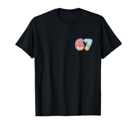 67 Ice Cream Drip Meme Funny Six Seven Gen Alpha (On Back) T-Shirt