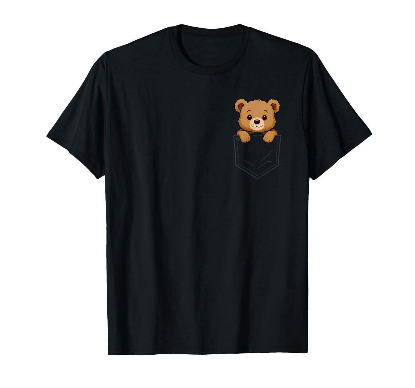 Funny Bear Peeking in Pocket Cute Bears Men Women Kids T-Shirt