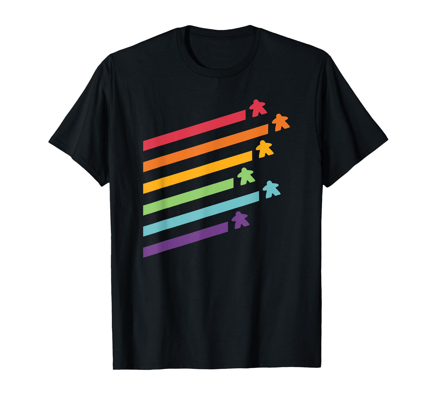 Board Game Meeple Retro Stripes T-Shirt