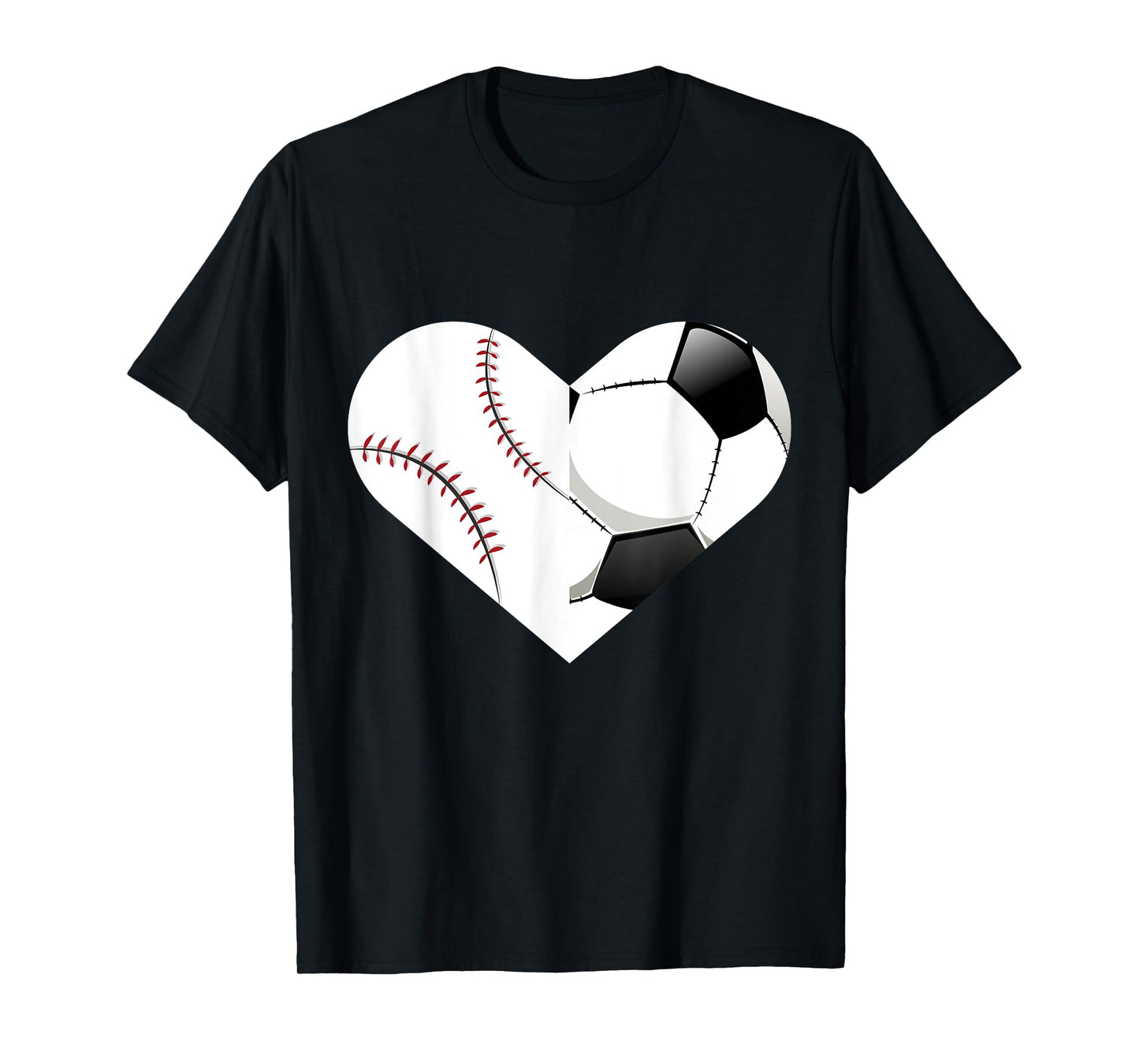 Soccer Baseball Heart Shirt, Sports Tee, Baseball, Soccer T-Shirt
