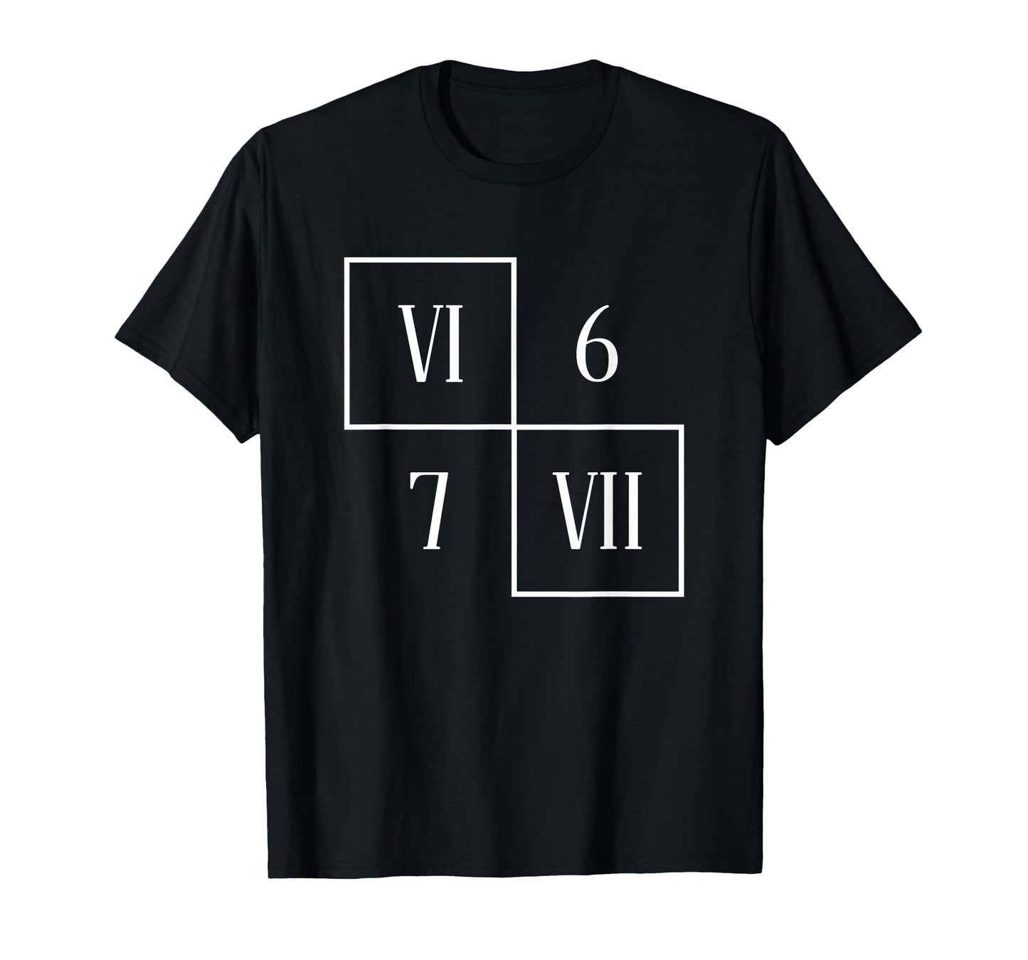 Funny VI VII 6 7 Meme Roman Numerals Math Six Seven T-Shirt