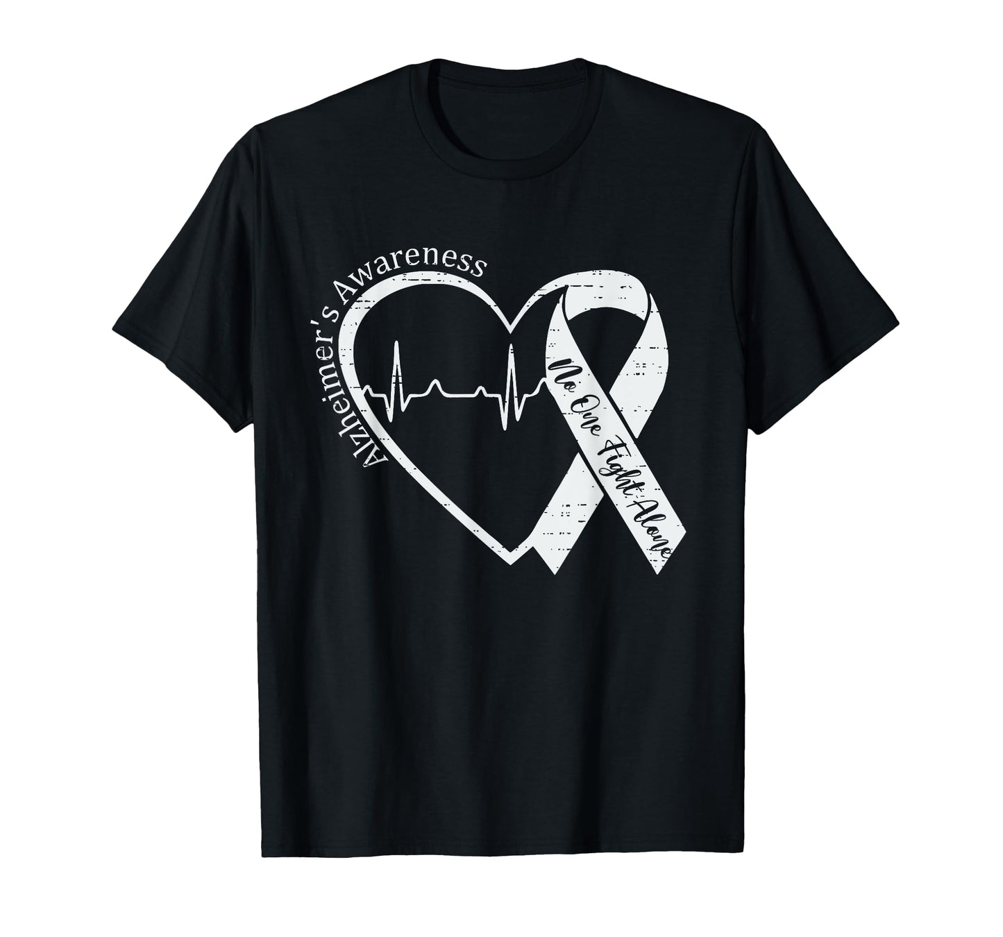 Alzheimer's Awareness Heart Ribbon Purple Dementia Mom Dad T-Shirt