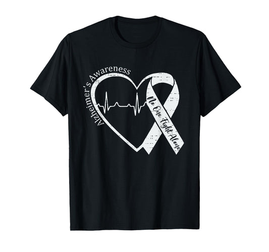 Alzheimer's Awareness Heart Ribbon Purple Dementia Mom Dad T-Shirt