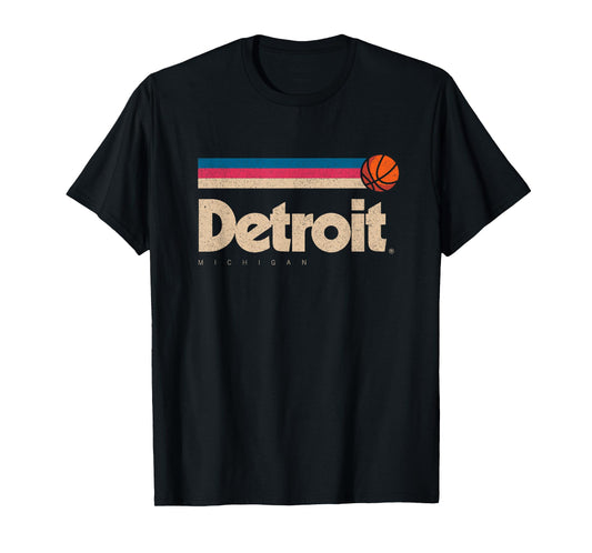 Detroit Basketball B-Ball City Michigan Retro Detroit T-Shirt