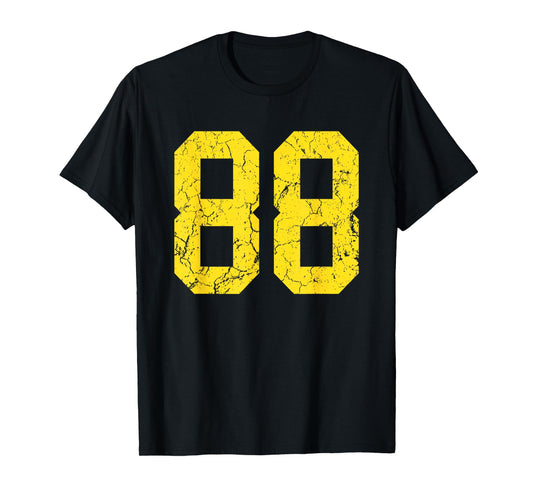 Distressed Bright Gold Number 88 Jersey Player Uniform #88 T-Shirt