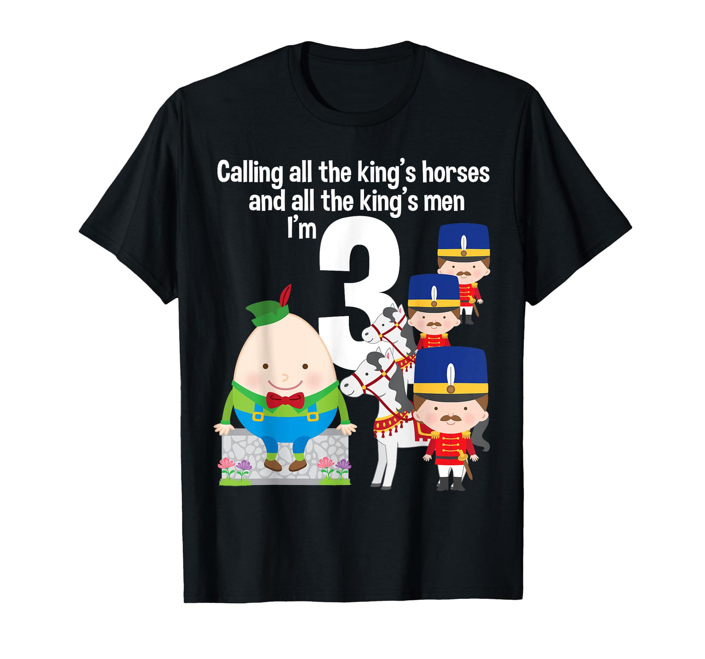 Toddler Kids Humpty Dumpty 3rd Birthday Party Nursery Song T-Shirt