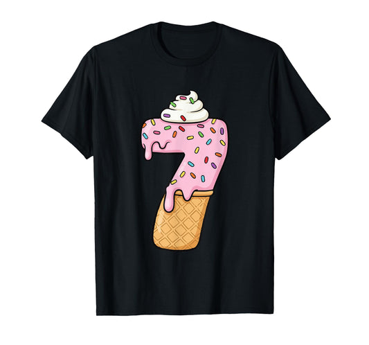 #7 Jersey Uniform Drip Teen Slang, Funny Ice Cream, 7th T-Shirt