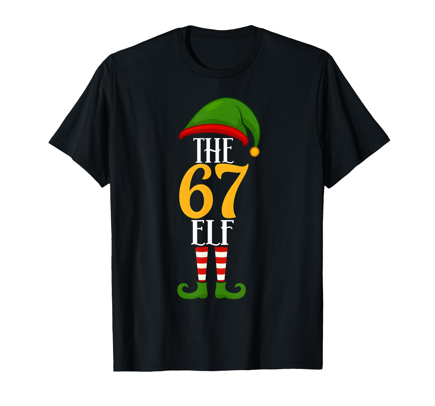 67 Christmas Elf Funny Six Seven Meme Boys Kids Matching T-Shirt