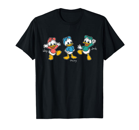Disney Huey Dewey & Louie Retro Character Pose Trip Matching T-Shirt