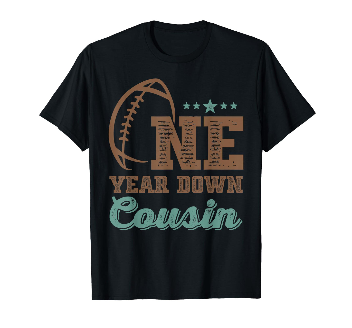 Cousin Of The Birthday Boy 1st Year Down Birthday Football T-Shirt