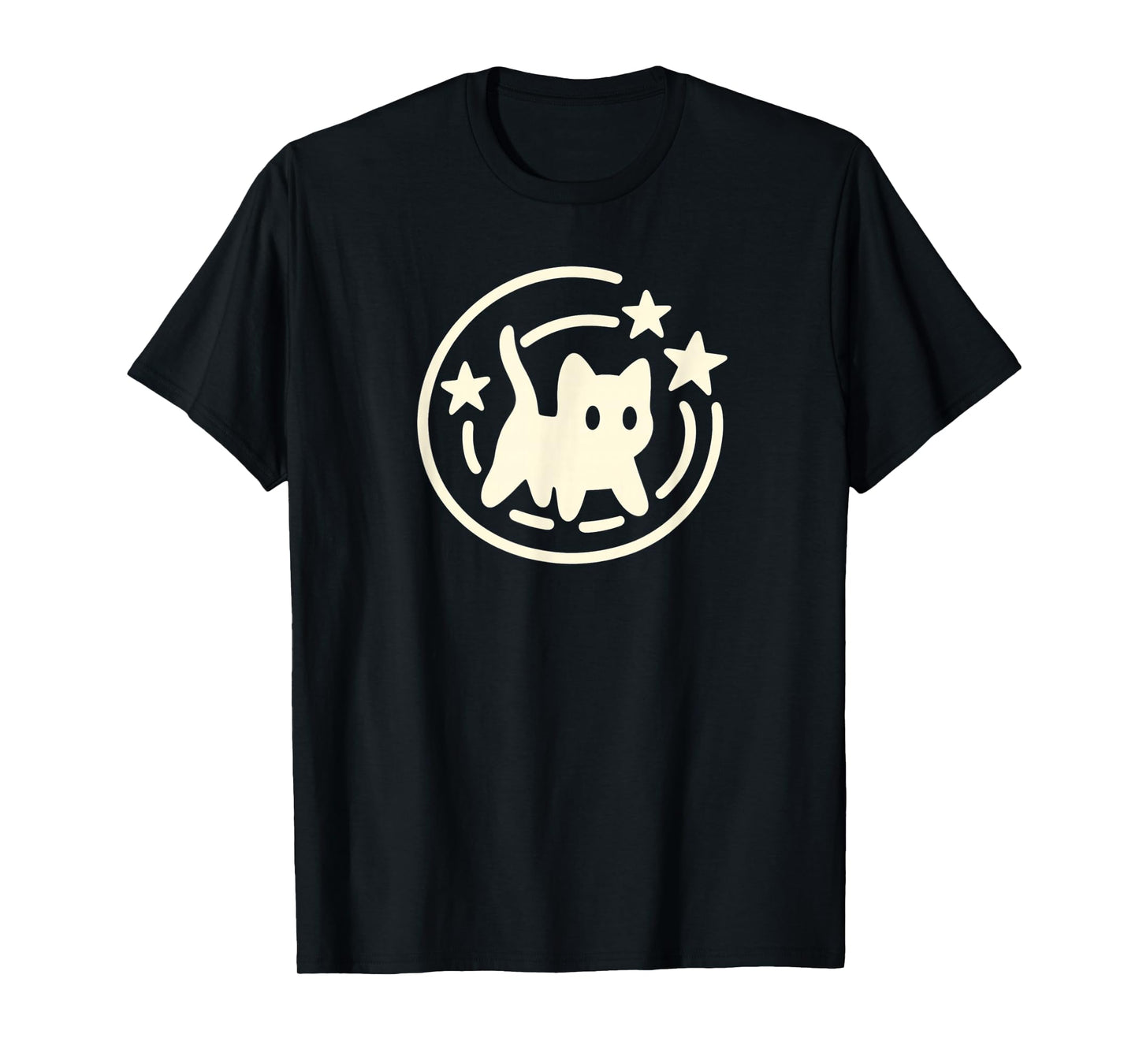 90s Y2K Scary Tomcat Cat is Scared Under Starry Tail T-Shirt