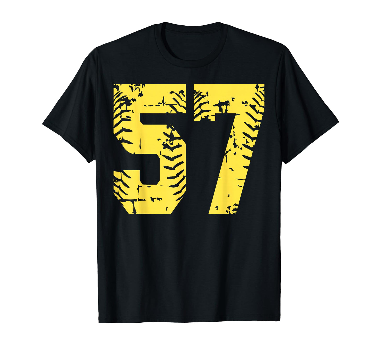Number 57 Yellow Group Matching Halloween Birthday Funny T-Shirt
