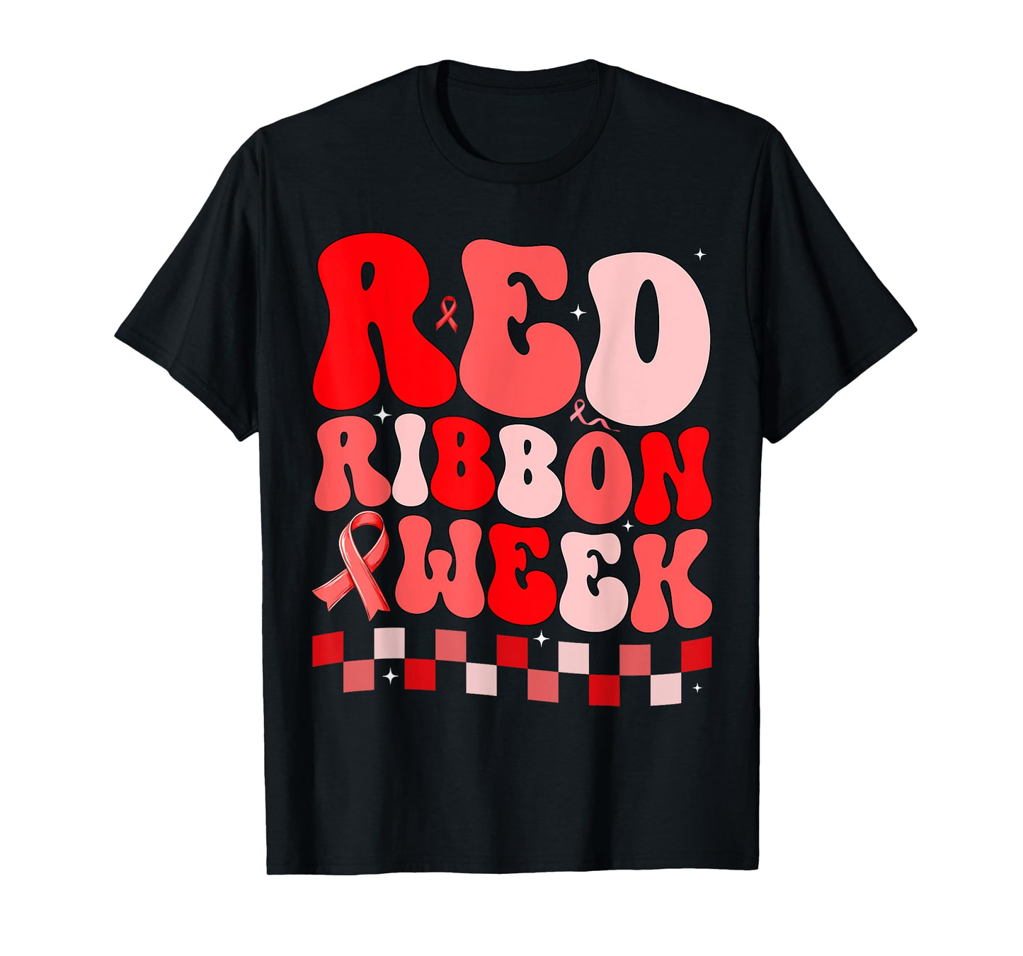 Kids Red Ribbon Week Groovy Awareness Week T-Shirt