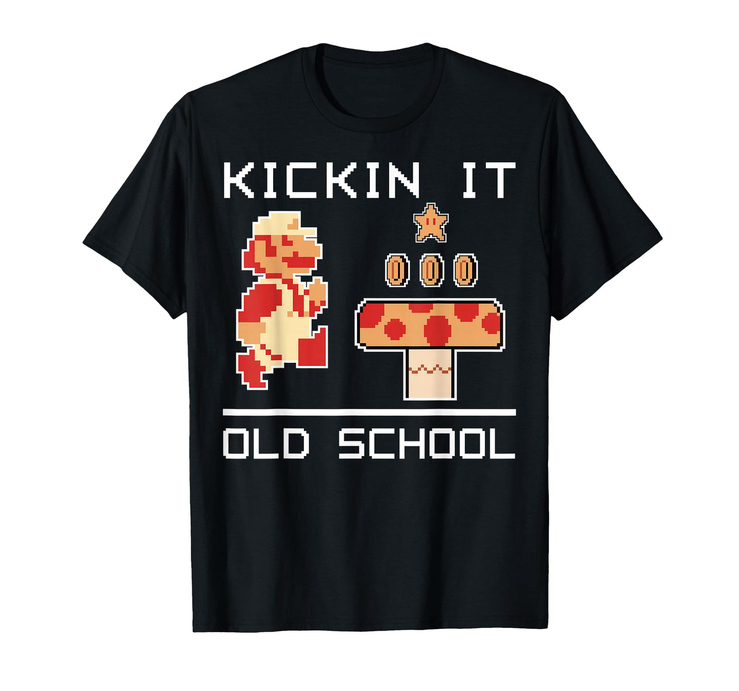 Super Mario Kickin' It Old School Vintage Text Poster T-Shirt