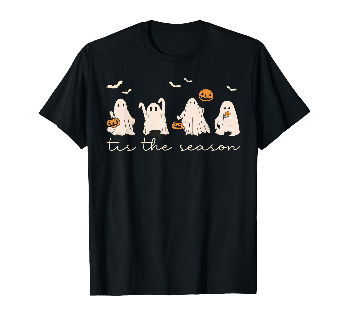 Tis The Season Ghost Halloween Spooky Season Jack O Lantern T-Shirt