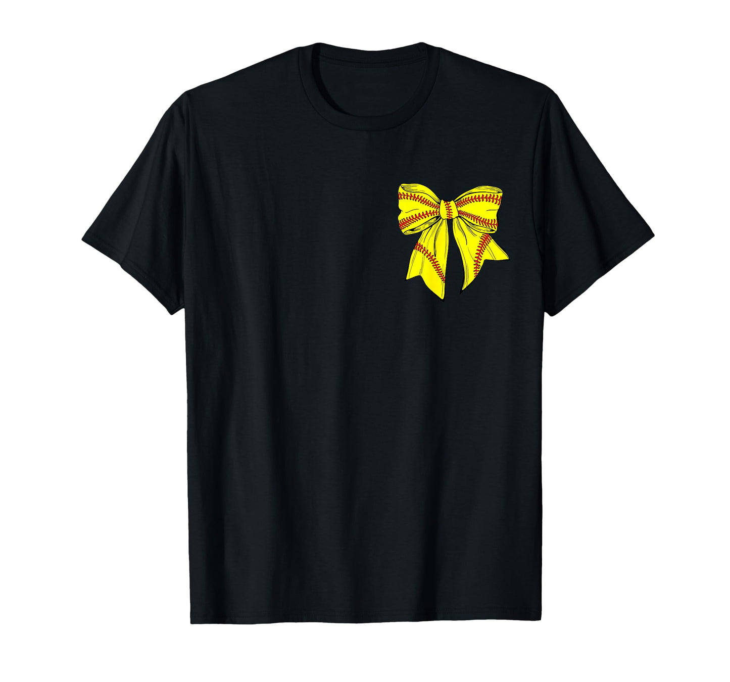 Softball Bow Game Day Coquette Women Front and Back Print T-Shirt