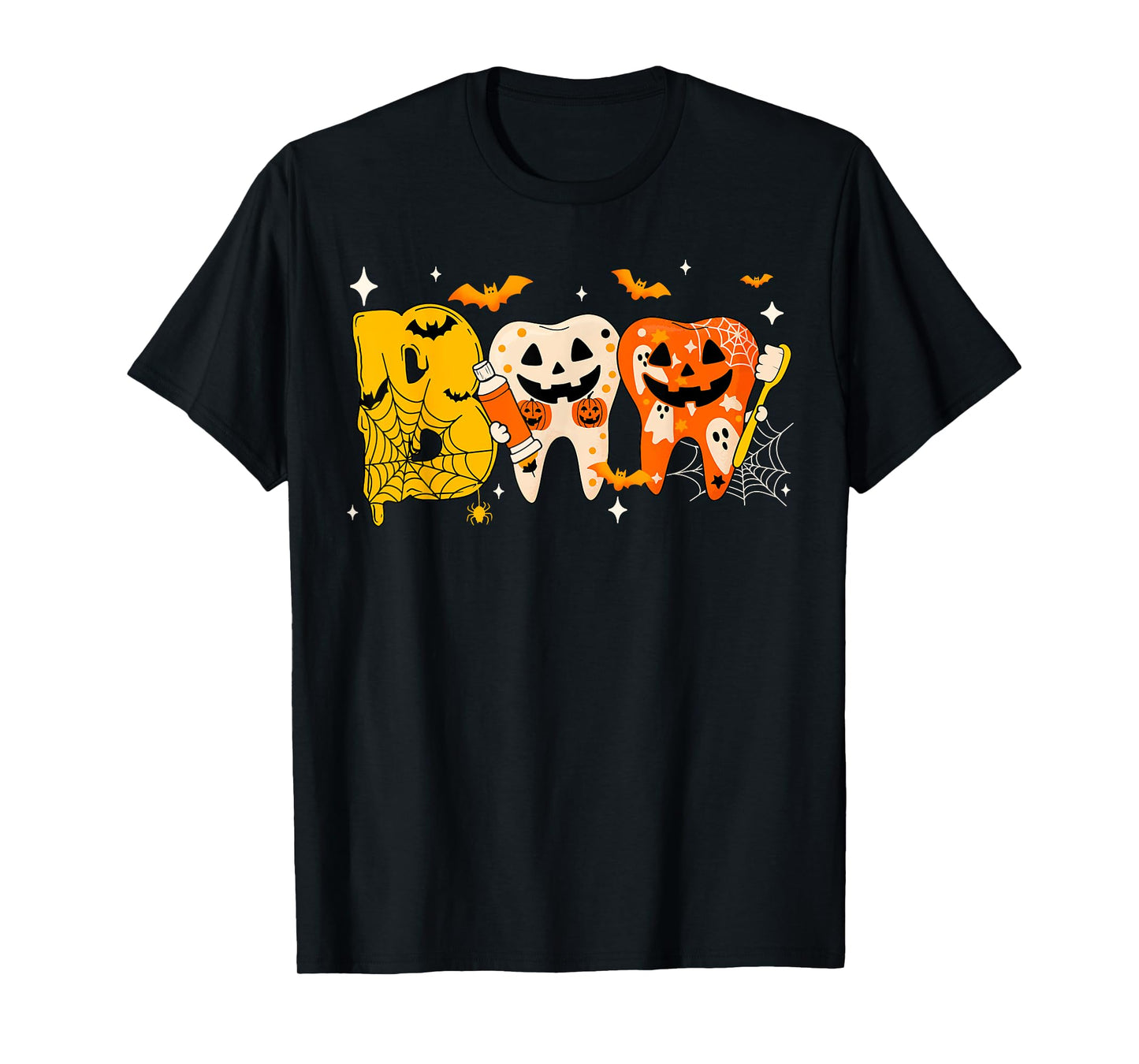 Boo Teeth Pumpkin Dentist Dental Hygienist Halloween Costume T-Shirt