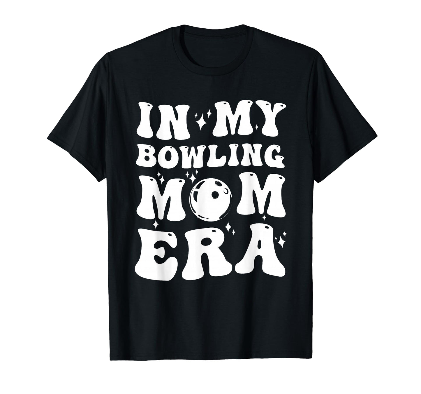 In My Bowling Mom Era Groovy Funny Mama Mothers Day T-Shirt