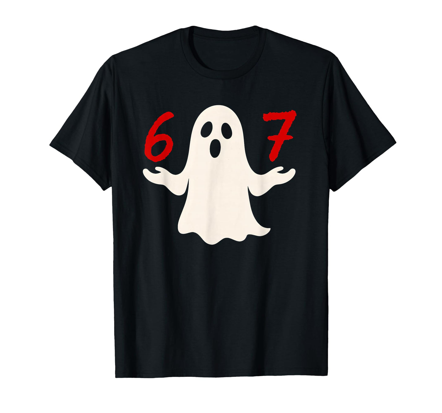 Fun Six Seven Meme 6 7 Halloween Ghost Costume T-Shirt