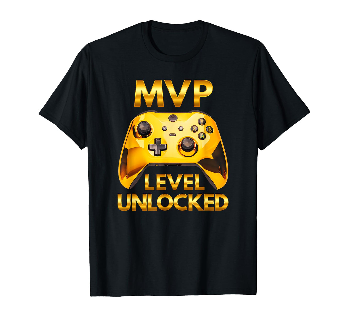 MVP Level Unlocked Video Game Player Gold Gaming Controller T-Shirt