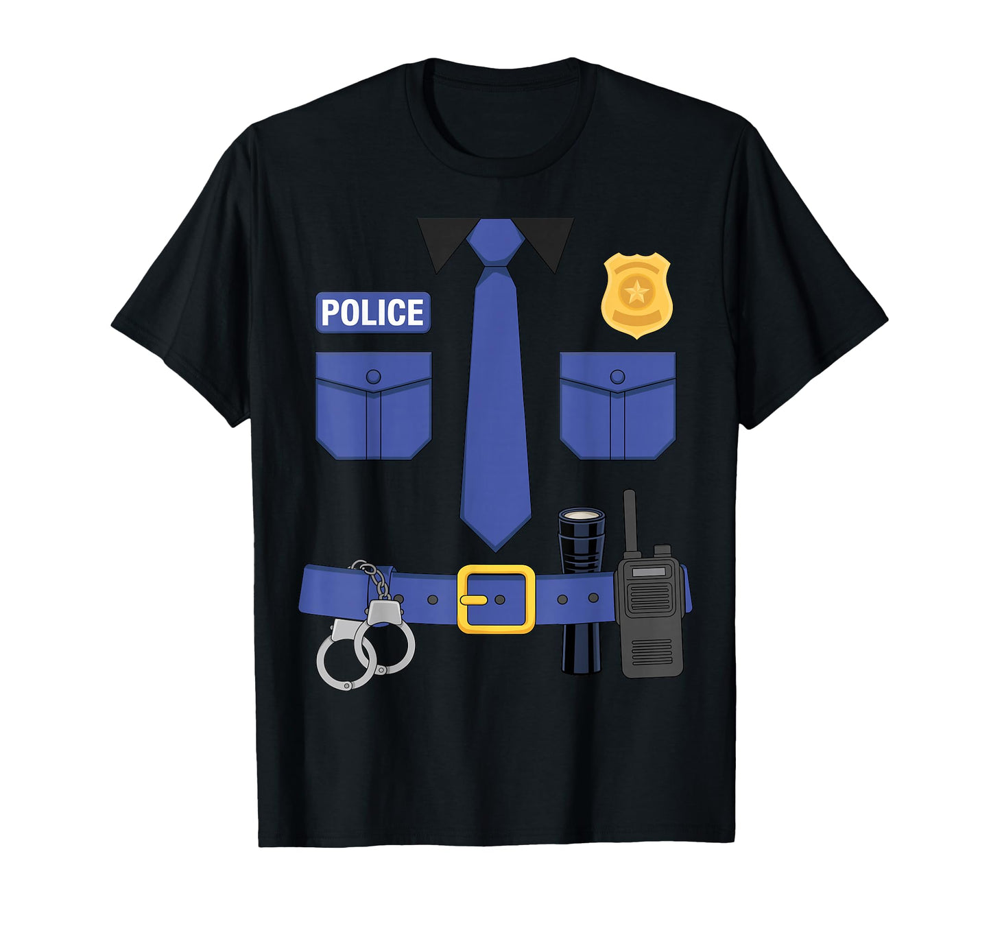 Police Officer Uniform Costume Halloween T-Shirt