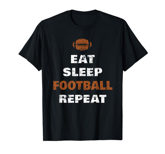 Eat Sleep Football Repeat Love Football Vintage Gift T-Shirt
