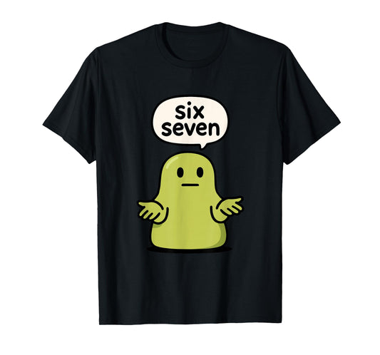 67 Six Seven 6-7 Green Blob Slime - Funny Kids Brainrot Meme T-Shirt