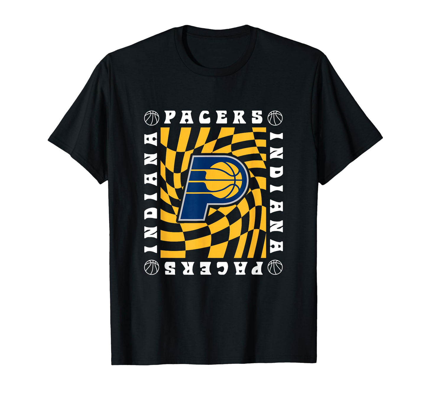NBA Indiana Pacers Retro Checkerboard Wave T-Shirt