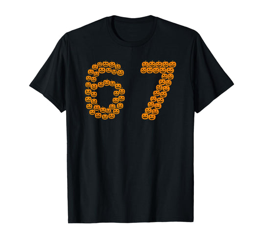 67 Sixty Seven Halloween Costume Pumpkins Funny 6 7 Meme T-Shirt