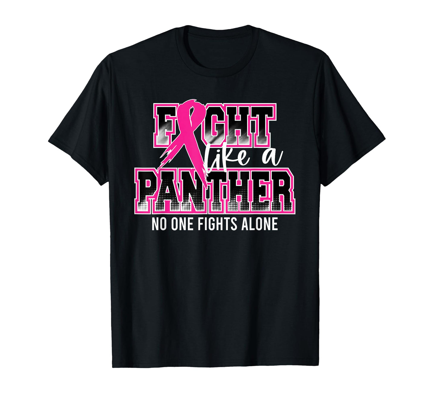 Fight Like a Panther Breast Cancer Awareness Pink Ribbon T-Shirt