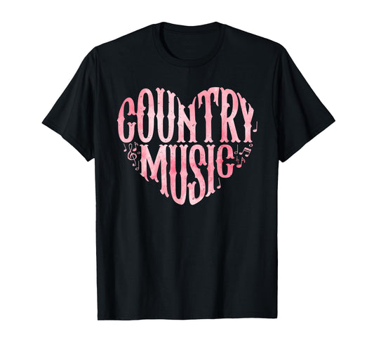 Cute Country Music Art for Men Women Concert Country Music T-Shirt