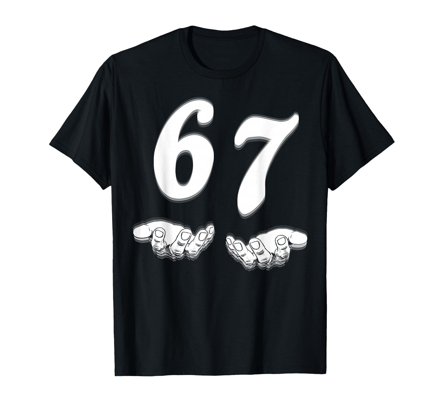 Funny Six Seven Meme Hands Gesture Gen Alpha Slang Art T-Shirt