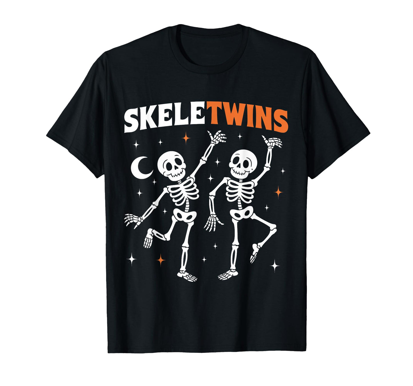 Twins Halloween Matching Funny Skeletwins Dancing Skeletons T-Shirt